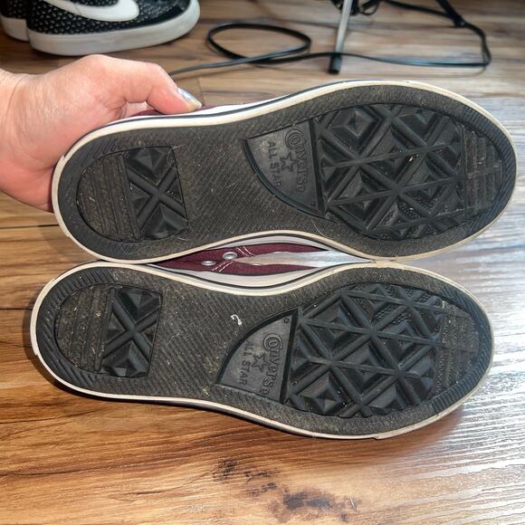 Unisex Converse Chuck Taylor’s Madison Plaid Ox Burgandy Low Tops Size 6 - Picture 9 of 10